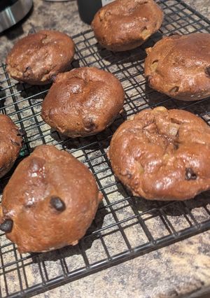 A picture of High Protein, Macro Friendly, Vegan Double Chocolate Muffin.