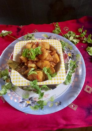 A picture of Crispy Arbi ki Sabzi.