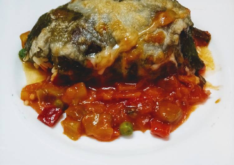 Rollos de acelgas rellenos de arroz