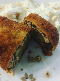 Húsos, rántott palacsinta recept fotója