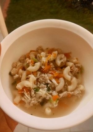Foto resep MPASI 1yo Sup Macaroni Ayam Telur