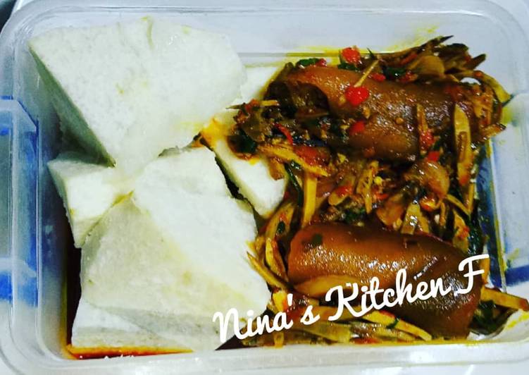 Simple Way to Prepare Tasty Yam with ugba sauce and pomo Cooking Basics for Newbies
