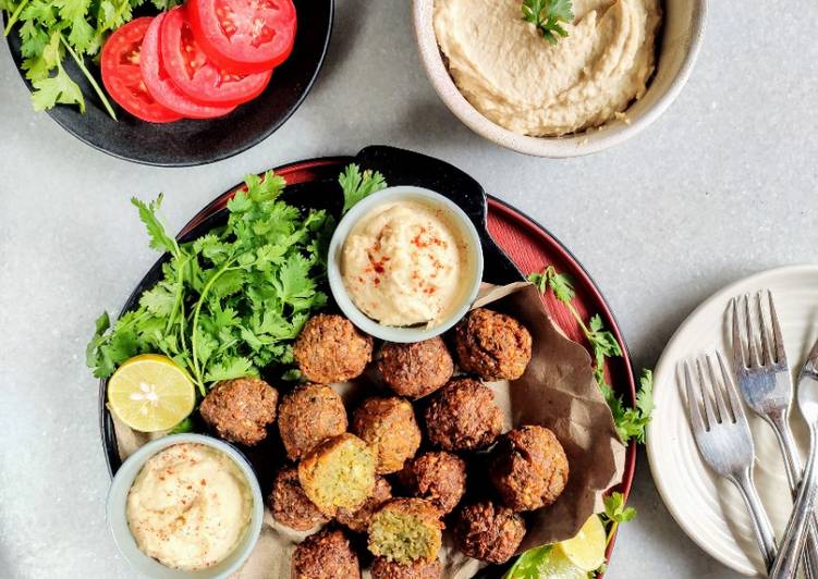 Recipe of Ultimate Falafel with homemade chickpea hummus