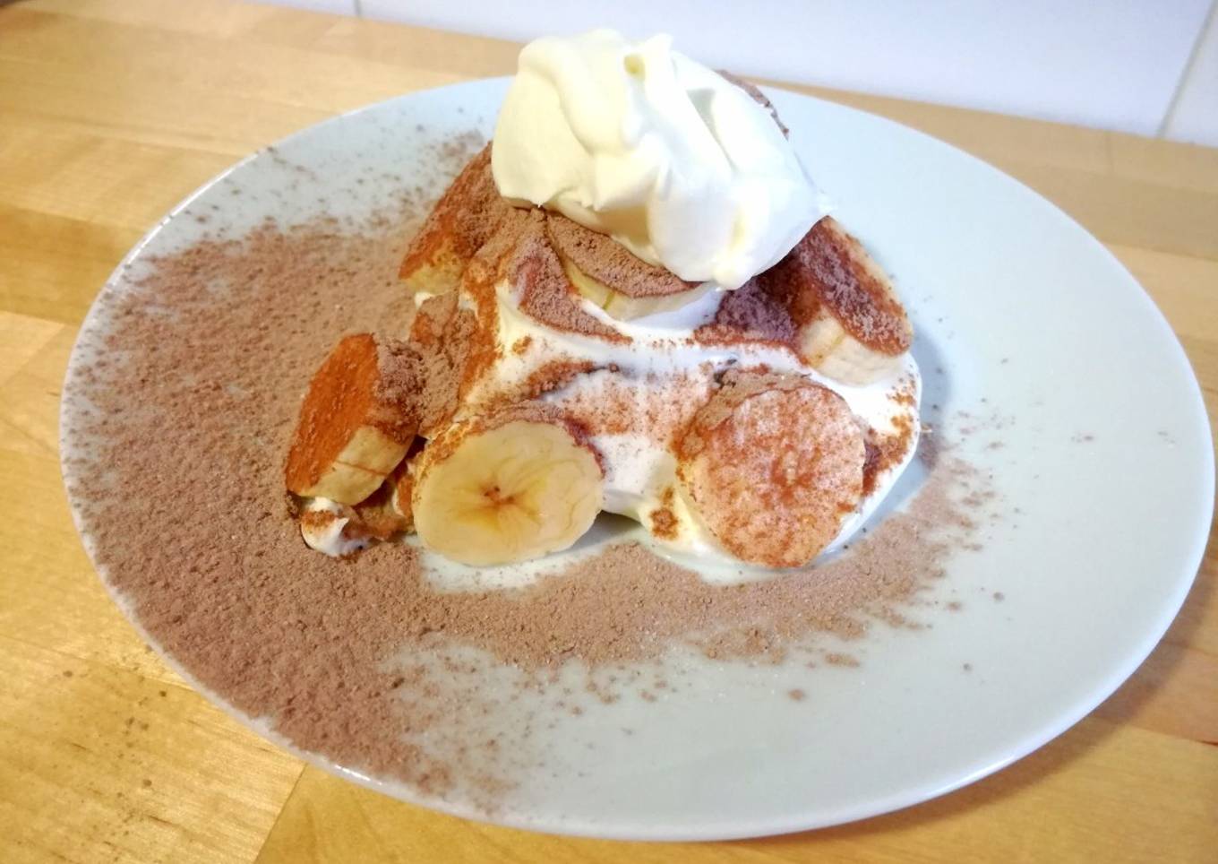 Tortitas con nata y plátano