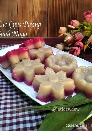 Foto resep Kue Lapis Pisang Buah Naga