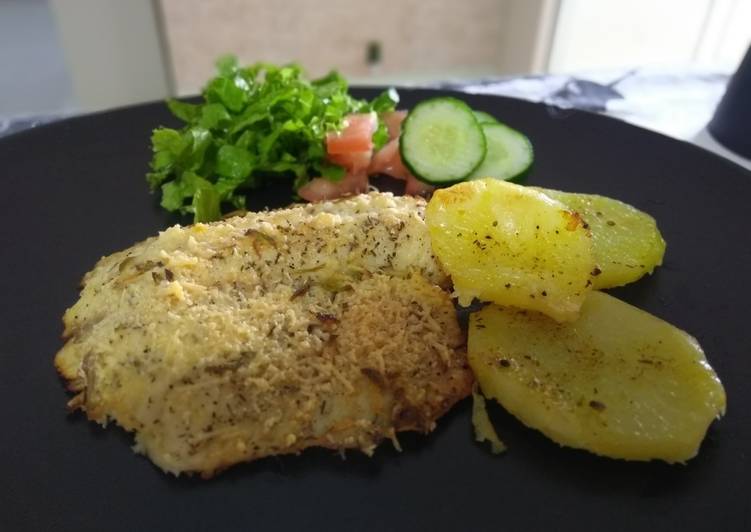 Filé de tilápia Ao Forno Com Crosta de Parmesão e Limão - Tudogosreceitas