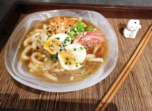 Une photo de Bouillon de nouilles Udon à ma façon