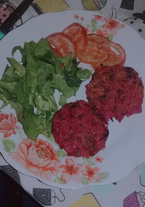 Una foto de Hamburguesa de remolacha