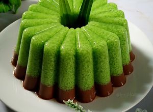 Foto resep Puding Lumut Pandan Lapis Cokelat