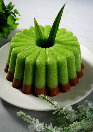 Foto resep Puding Lumut Pandan Lapis Cokelat