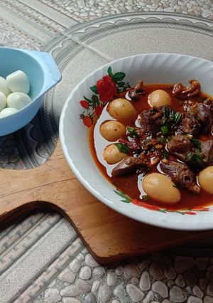 Foto resep Ati ampela kecap masak telor puyu