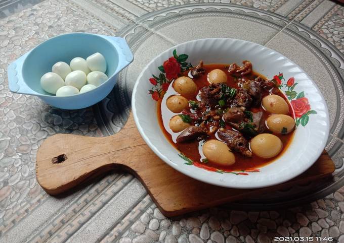 Panduan Masakan Resep Ati ampela kecap masak telor puyu