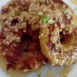 Piña con avena en salsa de miel con toque de lima