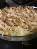 Pasta con salsa blanca al horno
