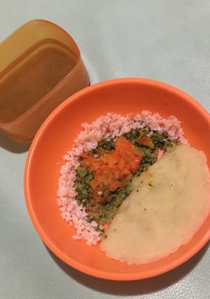 Foto resep Mpasi 8m+ mash potato shrimp veggie and broth