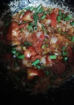 A picture of Spring onion masala.