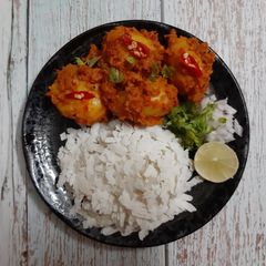 Nepali style Aloo Dum with Chiwda /Poha/ Flattened rice A picture of Nepali style Aloo Dum with Chiwda /Poha/ Flattened rice.
