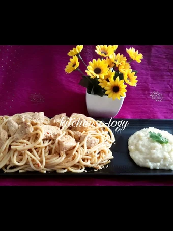 Recipe Spaghetti Chicken Lazone With Mashed Potatoes the So Delicious You can take Joss in your mouth