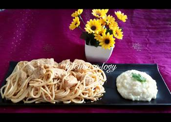 Easiest Way to Make Perfect Spaghetti Chicken Lazone With Mashed Potatoes