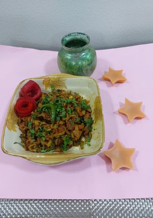 A picture of Bitter gourd with onion masala.