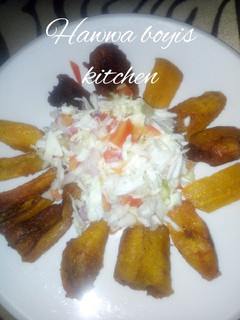 A picture of Plaintain with cabbage.