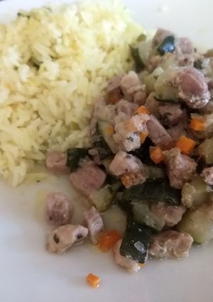 Una foto de Arroz con guiso de zapallo italiano