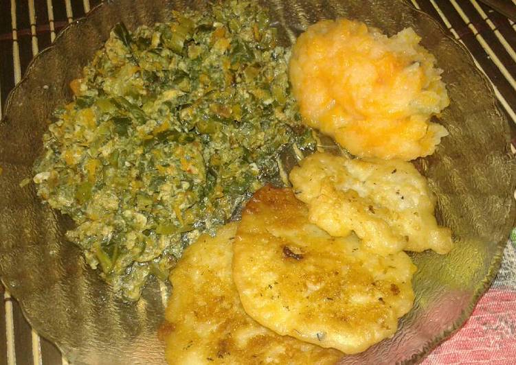 Revuelto de acelga con puré de zapallito coreano :3