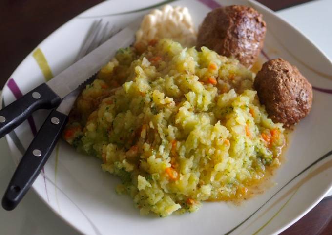 Standar Cara termudah memasak Stamppot gehaktballetjes yang lezat