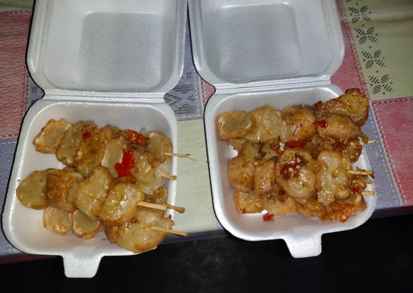 Sate tahu bumbu gula merah