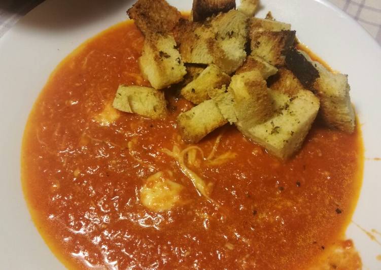 Recetta di Perfect Pappa al pomodoro con crostini spezzato.🍞