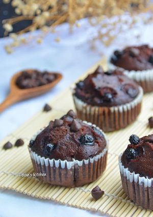 Foto resep Choco Banana Muffin (no mixer, no oven)