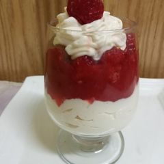 A picture of Raspberry's dessert.