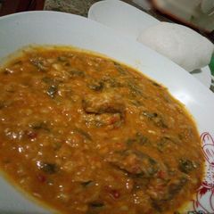 Miyar wake(beans soup) A picture of Miyar wake(beans soup).