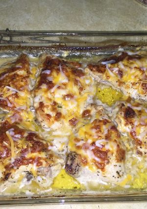 A picture of Cheesy Caesar Chicken.