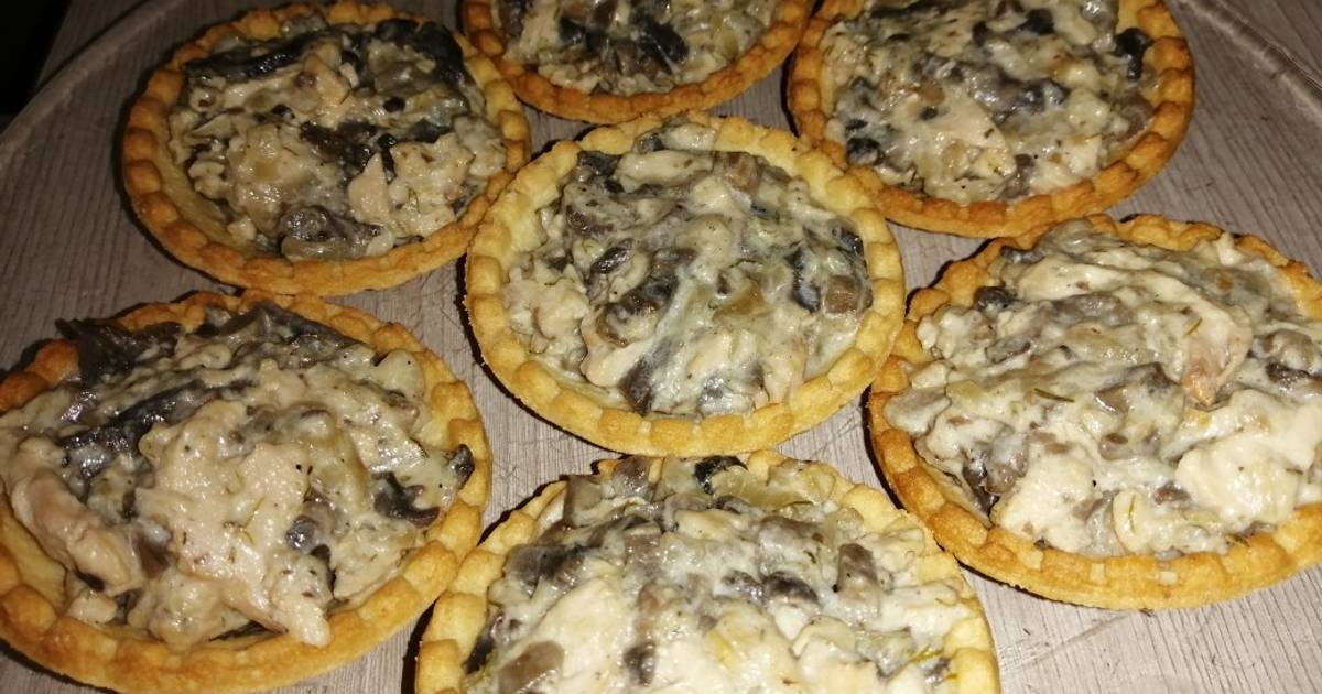 Жульен в тарталетках с грибами и курицей рецепт с фото пошагово духовке со сливками