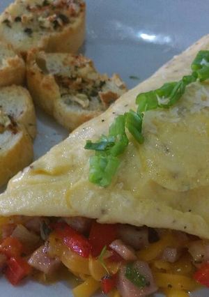 Una foto de Omelette de jamón y queso