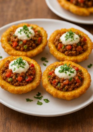 Una foto de Tostones rellenos a los cubanos