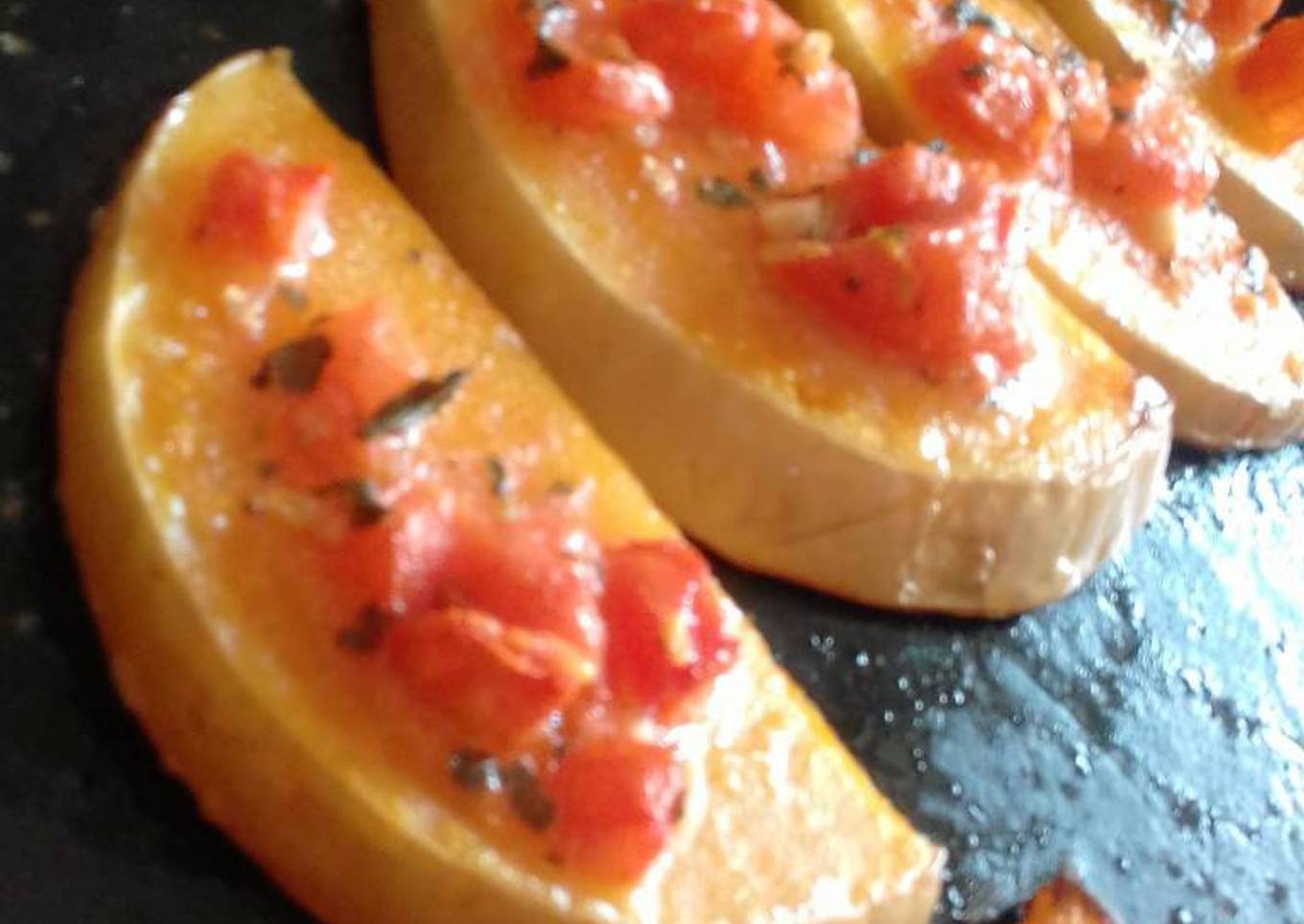 Calabaza con aderezo de tomate (veganos y celiacos)