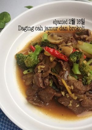 Foto resep Daging cah jamur dan brokoli