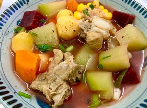 Hình của món Canh Súp Rau Củ Sườn Heo.