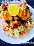 Minced Beef Parcel With Crispy Paprika +Thyme Potatoes and Mushroom-Red Onions Creamy Sauce