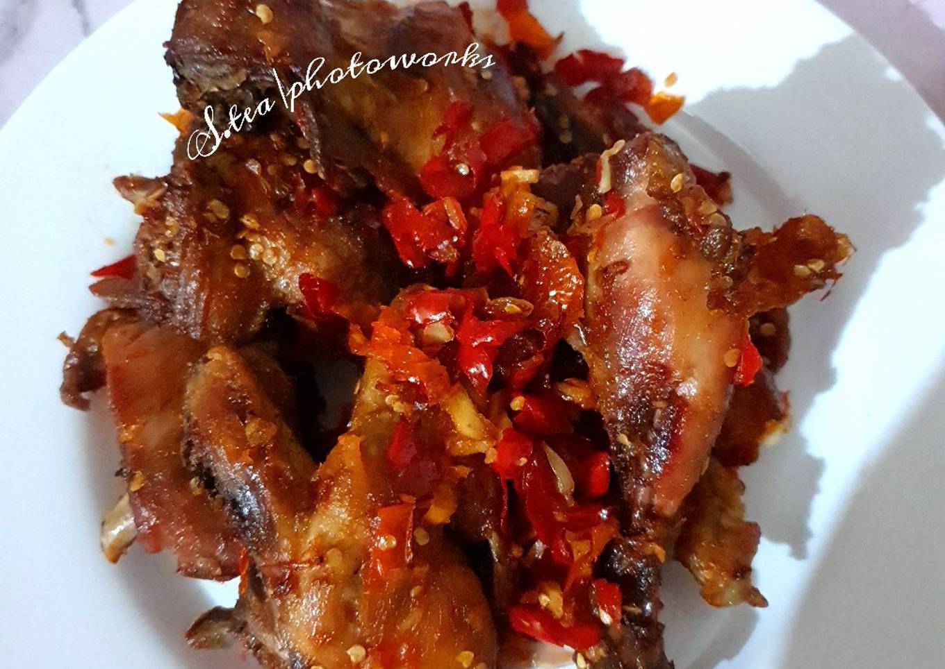 Ayam Goreng Cabe Merah (Fried Chicken Red Chili)