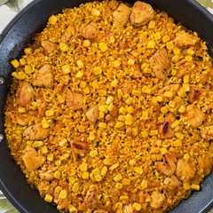 Una foto de Arroz de pinchitos