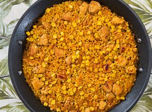 Una foto de Arroz de pinchitos