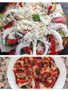 Una foto de Base de pizza con pechuga de pollo