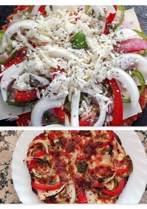 Una foto de Base de pizza con pechuga de pollo