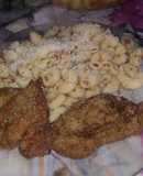 Milanesas acompañadas de fideos coditos con un toque ESPECIAL!
