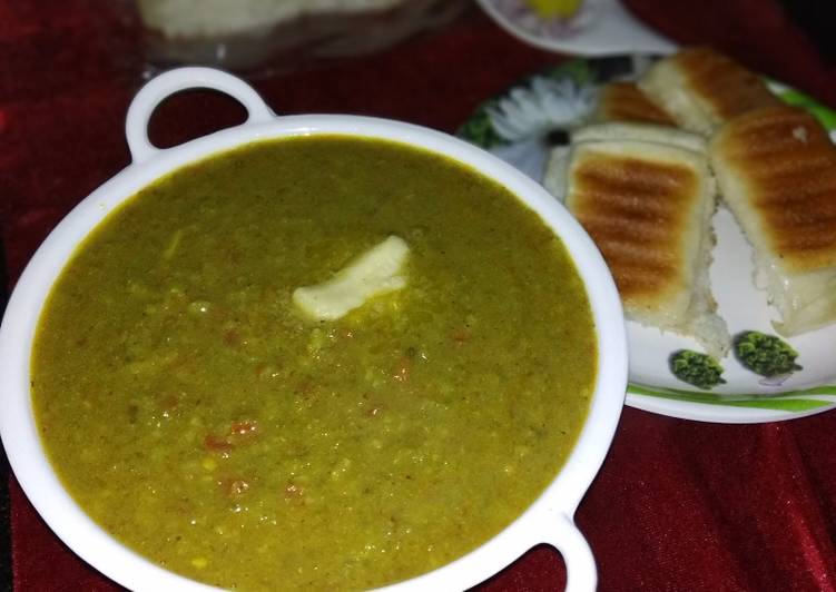 Recipe of Homemade Green pav bhaji