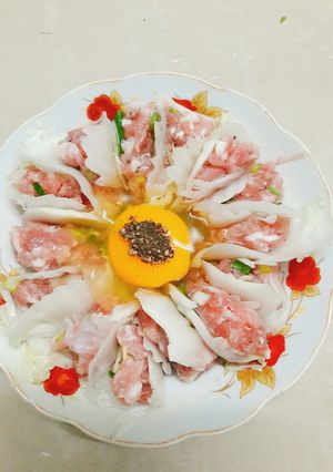 Hình của món Cải thảo ốp thịt hấp xì dầu.