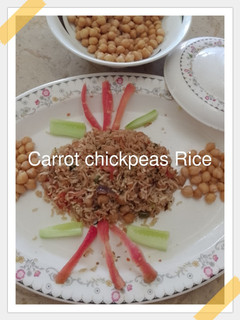 A picture of Carrot 🥕 chickpeas Rice.